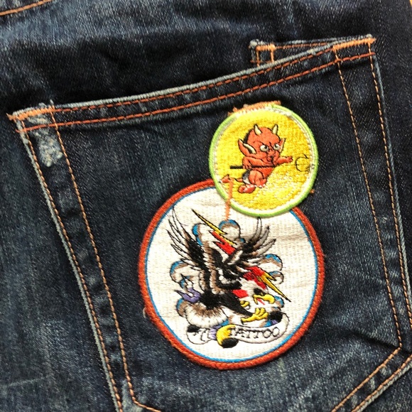 Ed Hardy by Christian Audigier Patch Jeans 31 - Picture 3 of 8